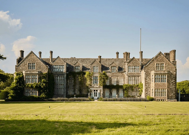 Photo of the front view of Parham House.